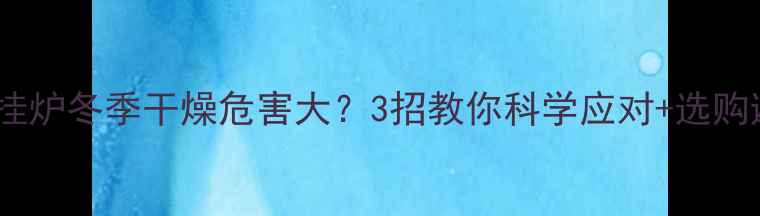 图片 🔥天然气壁挂炉冬季干燥危害大？3招教你科学应对+选购避坑指南🔥2