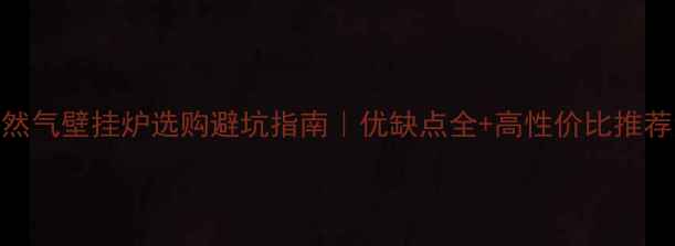 图片 🔥天然气壁挂炉选购避坑指南｜优缺点全+高性价比推荐清单