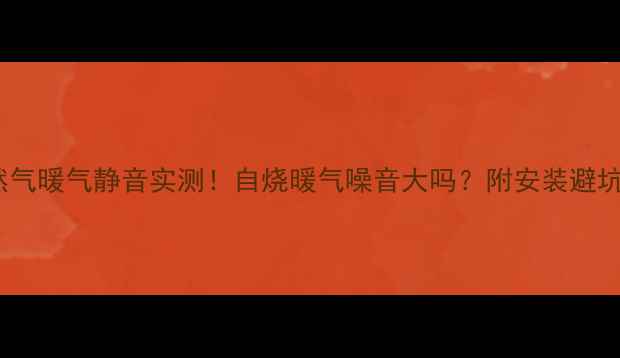 天然气暖气静音实测自烧暖气噪音大吗附安装避坑指南