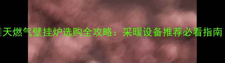 天燃气壁挂炉选购全攻略采暖设备推荐必看指南
