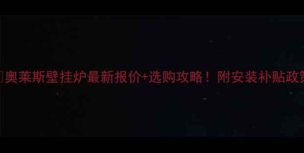 图片 🔥奥莱斯壁挂炉最新报价+选购攻略！附安装补贴政策