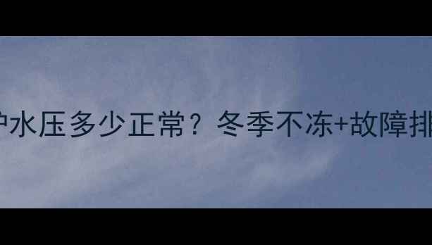 图片 🔥威能壁挂炉水压多少正常？冬季不冻+故障排查全攻略！2