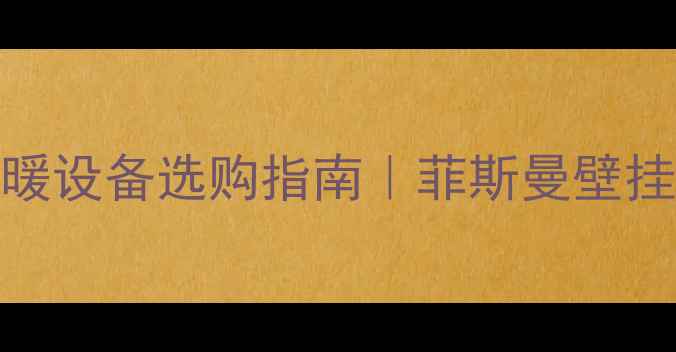 图片 🔥安康市采暖设备选购指南｜菲斯曼壁挂炉安装全💡