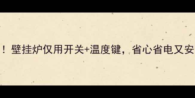 图片 🔥家庭采暖新宠！壁挂炉仅用开关+温度键，省心省电又安全，附选购指南