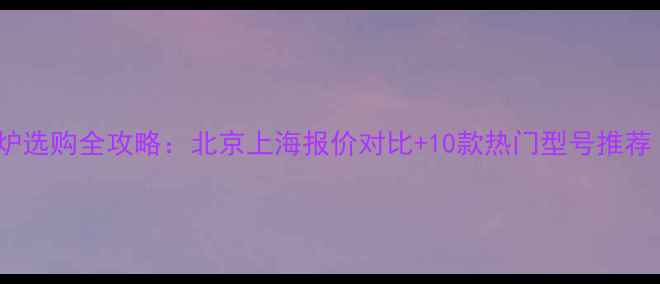 家用燃气壁挂炉选购全攻略北京上海报价对比10款热门型号推荐附安装成本