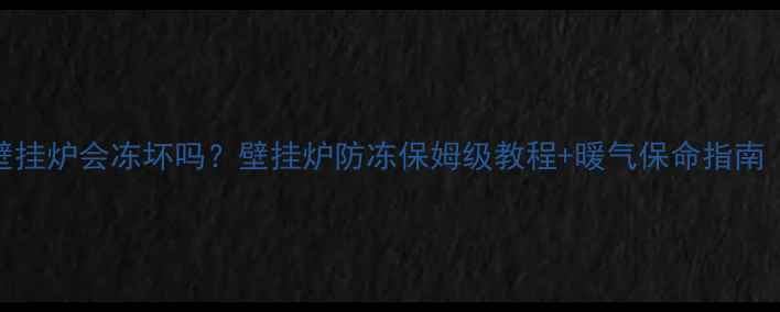 图片 🔥家里没人时壁挂炉会冻坏吗？壁挂炉防冻保姆级教程+暖气保命指南（附操作步骤）