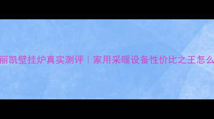 图片 🔥富丽凯壁挂炉真实测评｜家用采暖设备性价比之王怎么选？