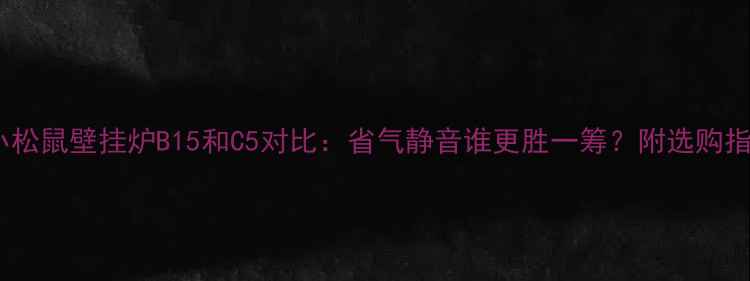图片 🔥小松鼠壁挂炉B15和C5对比：省气静音谁更胜一筹？附选购指南1