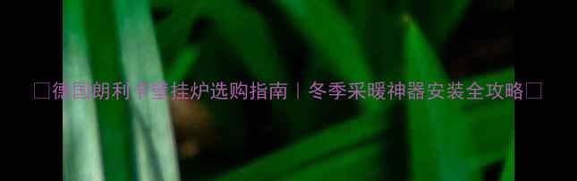 图片 🔥德国朗利卡壁挂炉选购指南｜冬季采暖神器安装全攻略🔥