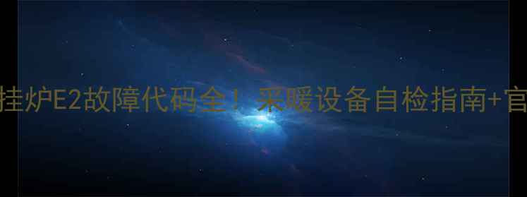 图片 🔥德贝得壁挂炉E2故障代码全！采暖设备自检指南+官方维修渠道