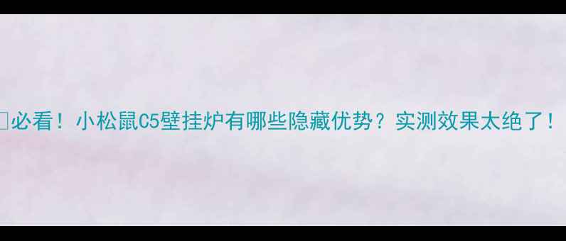 图片 🔥必看！小松鼠C5壁挂炉有哪些隐藏优势？实测效果太绝了！1