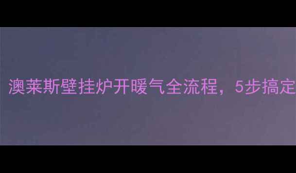 图片 🔥手把手教程｜澳莱斯壁挂炉开暖气全流程，5步搞定冬季供暖！🏠1