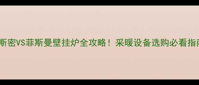 图片 🔥斯密VS菲斯曼壁挂炉全攻略！采暖设备选购必看指南1