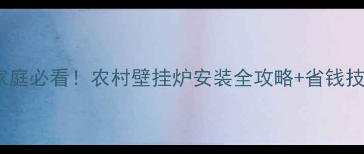 图片 🔥新疆无集中供暖家庭必看！农村壁挂炉安装全攻略+省钱技巧（附真实案例）2
