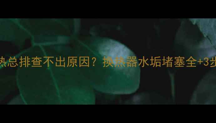 图片 🔥暖气不热总排查不出原因？换热器水垢堵塞全+3步解决指南