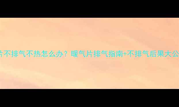 图片 🔥暖气片不排气不热怎么办？暖气片排气指南+不排气后果大公开！🔥1