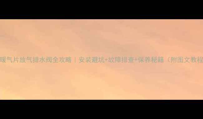 图片 🔥暖气片放气排水阀全攻略｜安装避坑+故障排查+保养秘籍（附图文教程）