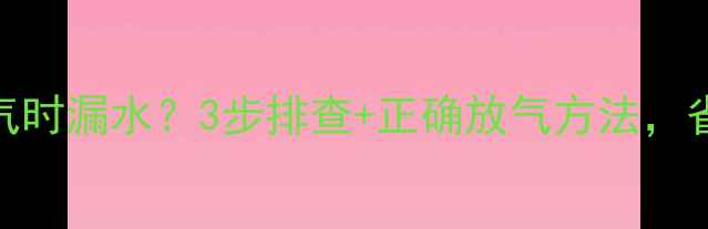 暖气片放气时漏水3步排查正确放气方法省下维修费