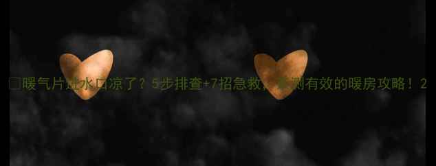 暖气片进水口凉了5步排查7招急救亲测有效的暖房攻略