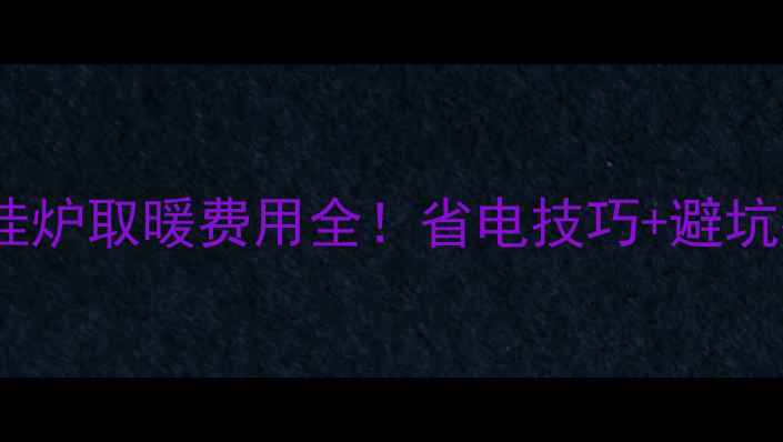 最新攻略煤气壁挂炉取暖费用全省电技巧避坑指南选购必看清单