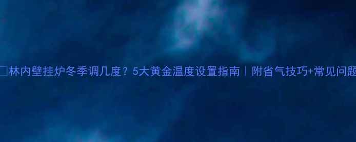 图片 🔥林内壁挂炉冬季调几度？5大黄金温度设置指南｜附省气技巧+常见问题
