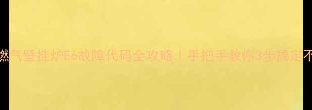 图片 🔥林内燃气壁挂炉E6故障代码全攻略｜手把手教你3步搞定不供暖！