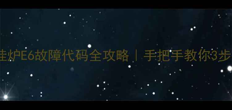 林内燃气壁挂炉E6故障代码全攻略手把手教你3步搞定不供暖
