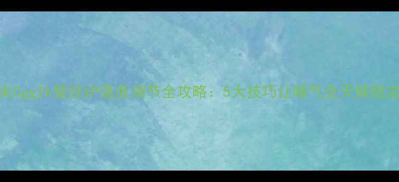 图片 🔥沃乐夫Cgg2k壁挂炉温度调节全攻略：5大技巧让暖气全天候稳定舒适🔥