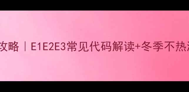 图片 🔥沃尔堡壁挂炉故障全攻略｜E1E2E3常见代码解读+冬季不热漏水异响终极解决指南1