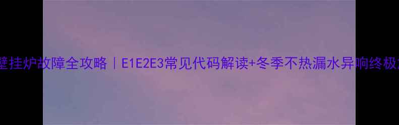 图片 🔥沃尔堡壁挂炉故障全攻略｜E1E2E3常见代码解读+冬季不热漏水异响终极解决指南2