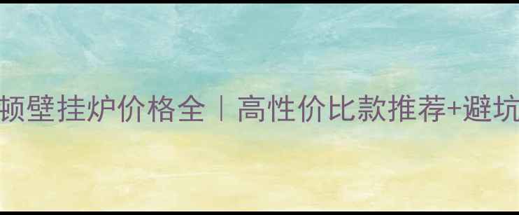 海顿壁挂炉价格全高性价比款推荐避坑指南