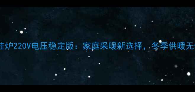 图片 🔥火能果壁挂炉220V电压稳定版：家庭采暖新选择，冬季供暖无忧指南！🔥2