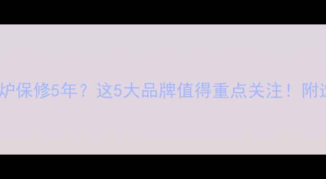 图片 🔥燃气壁挂炉保修5年？这5大品牌值得重点关注！附选购攻略🔥2