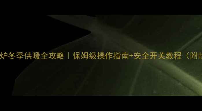 图片 🔥燃气壁挂炉冬季供暖全攻略｜保姆级操作指南+安全开关教程（附故障自检）2