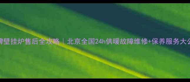 图片 🔥狼牌壁挂炉售后全攻略｜北京全国24h供暖故障维修+保养服务大公开🔥