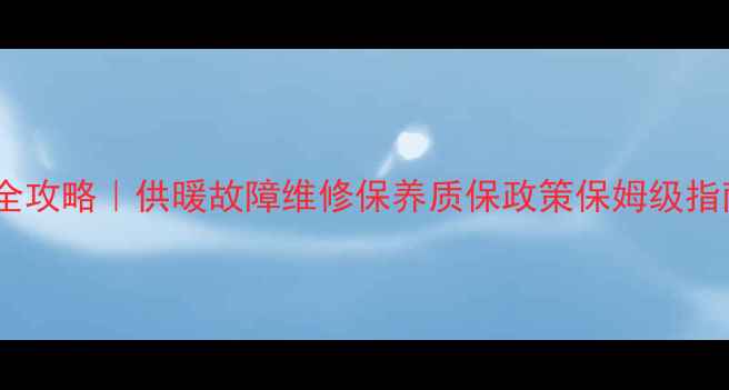 图片 🔥瑞能壁挂炉售后全攻略｜供暖故障维修保养质保政策保姆级指南（附避坑清单）1