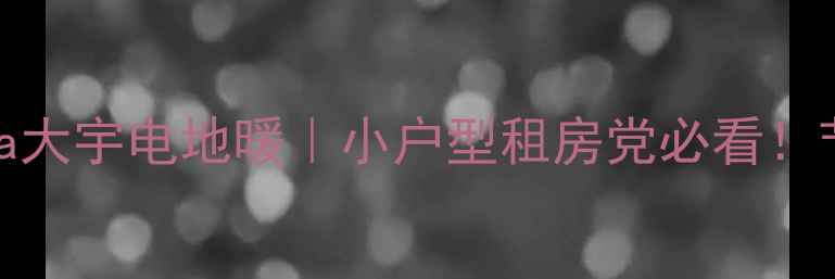 电地暖推荐韩国Enerpla大宇电地暖小户型租房党必看节能省电零安装费攻略
