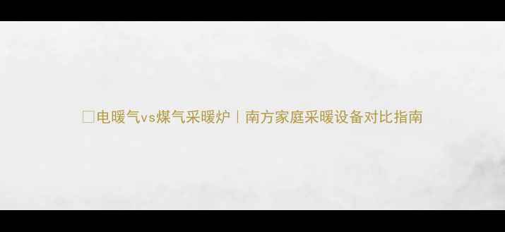 图片 🔥电暖气vs煤气采暖炉｜南方家庭采暖设备对比指南