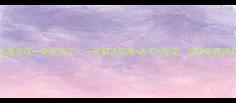 美国进口地暖空调一体机绝了一机解决取暖制冷除湿家庭采暖新趋势必看