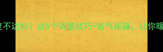 图片 🔥老式壁挂炉温度不达标？这5个调温技巧+省气秘籍，让你暖冬不交冤枉钱！2