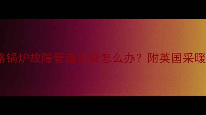 图片 🔥英国暖气维修全攻略锅炉故障管道冻裂怎么办？附英国采暖设备维修避坑指南🏠1
