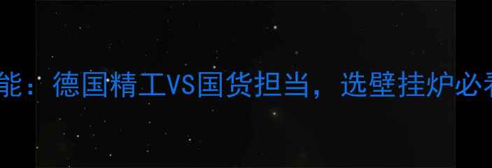 图片 🔥菲斯曼VS威能：德国精工VS国货担当，选壁挂炉必看硬核对比！1