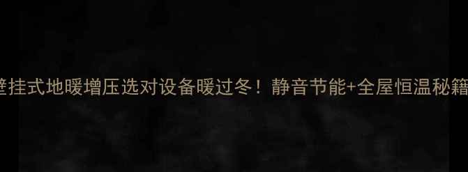 图片 🔥菲斯曼壁挂式地暖增压选对设备暖过冬！静音节能+全屋恒温秘籍大公开💡1