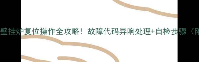 图片 🔥菲斯曼壁挂炉复位操作全攻略！故障代码异响处理+自检步骤（附图解）2