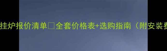 菲斯曼壁挂炉报价清单全套价格表选购指南附安装费用明细