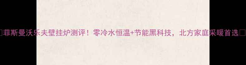 图片 🔥菲斯曼沃乐夫壁挂炉测评！零冷水恒温+节能黑科技，北方家庭采暖首选🔥1