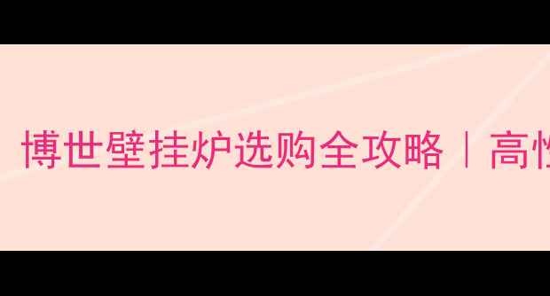 采暖季必看博世壁挂炉选购全攻略高性价比设备推荐