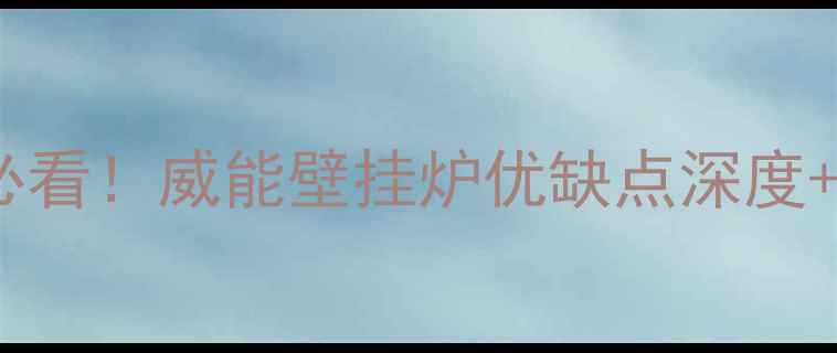 图片 🔥采暖设备选购必看！威能壁挂炉优缺点深度+节能省气攻略💡2