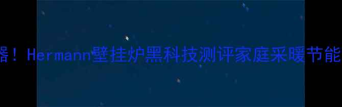 图片 🔥闭眼入的采暖神器！Hermann壁挂炉黑科技测评家庭采暖节能黑科技零冷水系统1