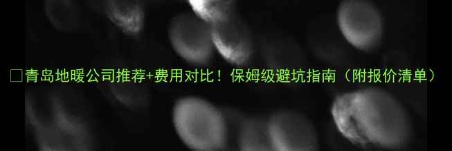 图片 🔥青岛地暖公司推荐+费用对比！保姆级避坑指南（附报价清单）